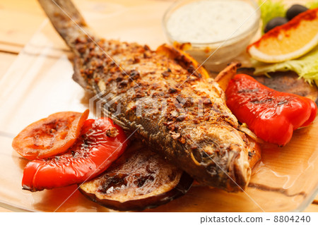 grilled fish with vegetables grilled fish with vegetables 8804240