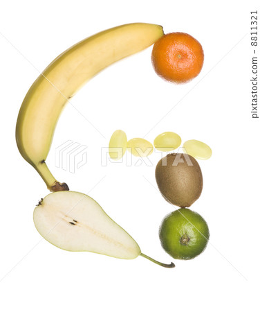 The letter G made out of fruit 8811321
