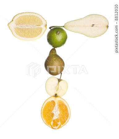 The letter T made out of fruit 8812010