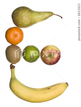 The letter E made out of fruit 8812021