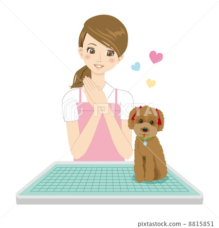 Pet and female staff 8815851