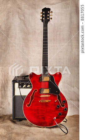 Semi-Hollow Guitar and Amplifier 8817055