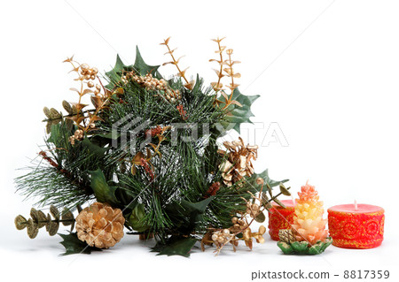Christmas decoration isolated on white background. The branch at Christmas decoration isolated on white background. The branch at 8817359
