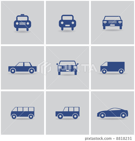 set of icon cars set of icon cars 8818231