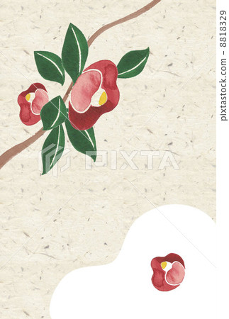 New Year cards Tsubaki hand drawing New Year cards Tsubaki hand drawing 8818329