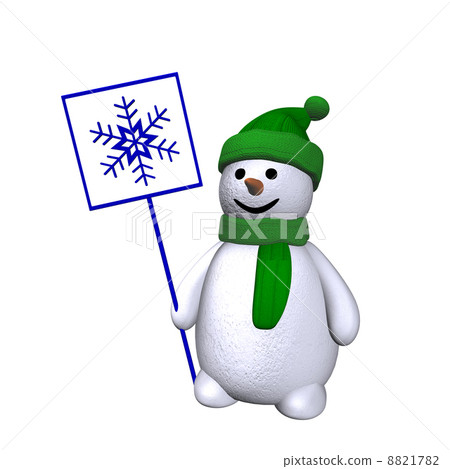 Snowman with snowflake 3d 8821782