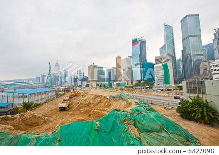 Construction site for new highway in Hong Kong 8822098