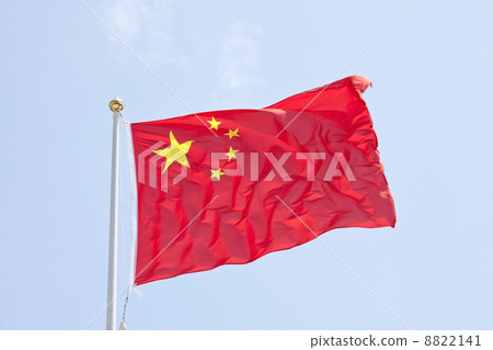 China flag in blue sky China flag in blue sky 8822141