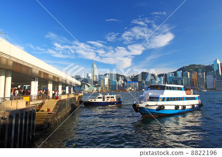 Hong Kong pier and skyline Hong Kong pier and skyline 8822196