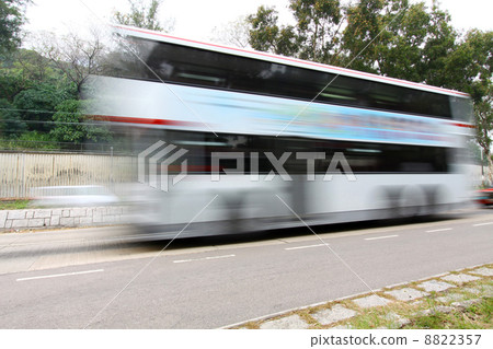 Moving bus in Hong Kong at day 8822357