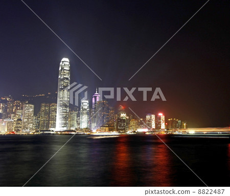 Hong Kong night view along Victoria Harbour 8822487