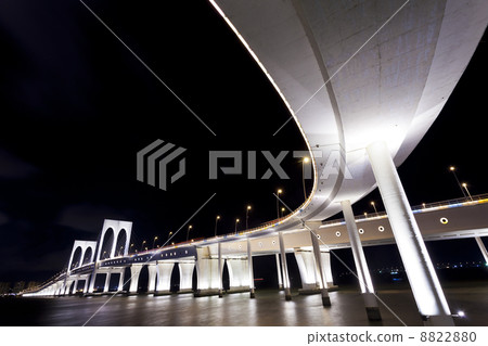 Sai Van Bridge in Macau at night 8822880