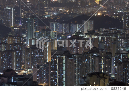 Hong Kong apartments at night 8823246