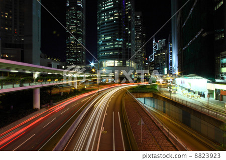Traffic in Hong Kong at night Traffic in Hong Kong at night 8823923