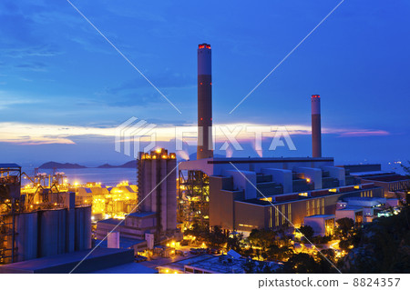 Power plants in Hong Kong at sunset Power plants in Hong Kong at sunset 8824357