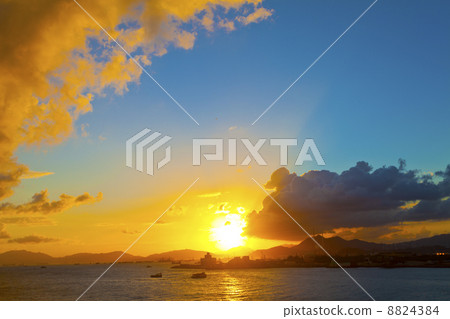 Sunset at coast in Hong Kong Sunset at coast in Hong Kong 8824384