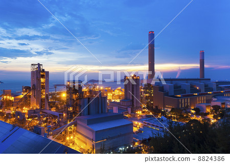 Power plants in Hong Kong along the coast 8824386