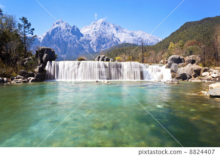 Blue Moon Valley landscape in mountains of Lijiang, China. Blue Moon Valley landscape in mountains of Lijiang, China. 8824407