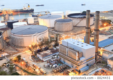 Oil tanks at night Oil tanks at night 8824431