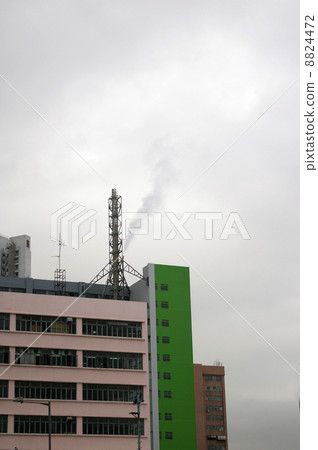Chimney in industy with pollutants Chimney in industy with pollutants 8824472