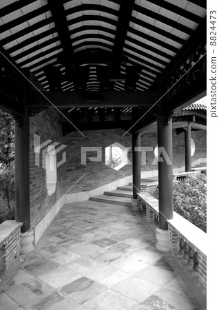 Chinese door in black and white color Chinese door in black and white color 8824473