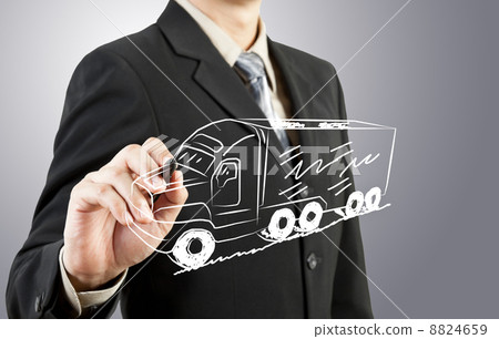 Business man draw truck  transportation 8824659