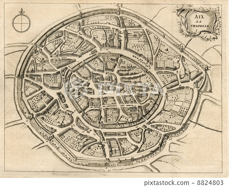 Old map "Aachen" (Aix-la-Chapelle) 8824803