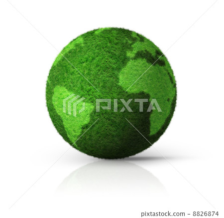 3D green grass globe 3D green grass globe 8826874