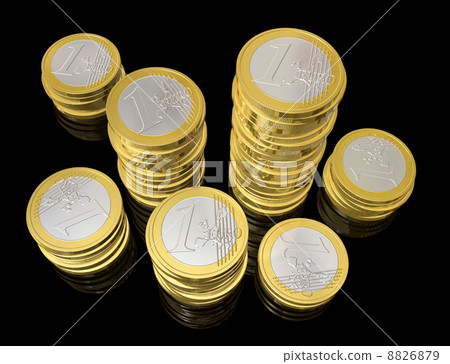 One euro coins One euro coins 8826879