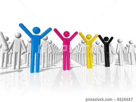 3D cmyk icon people 3D cmyk icon people 8826887