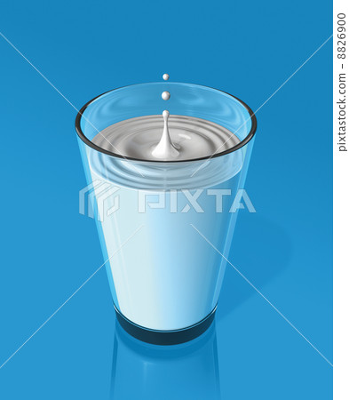 drop of milk and ripple in a milk glass 8826900