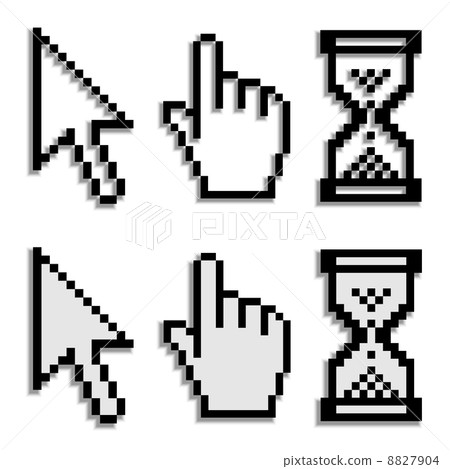pixel cursors with real blurred shadow-插圖素材 [8827904] - PIXTA圖庫