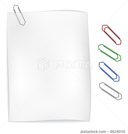 white wavy paper with paperclip 8828038