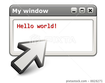 aiming arrow with computer window aiming arrow with computer window 8828271