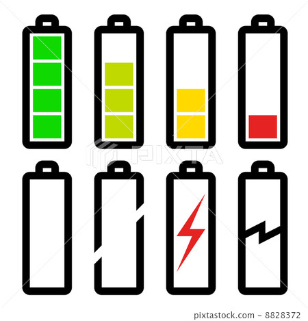 symbols of battery level 8828372