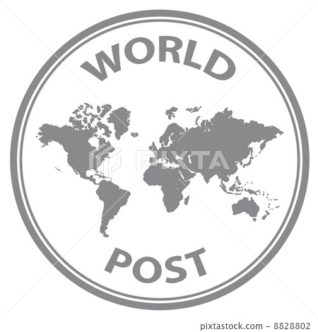 abstract world post rubber stamp 8828802