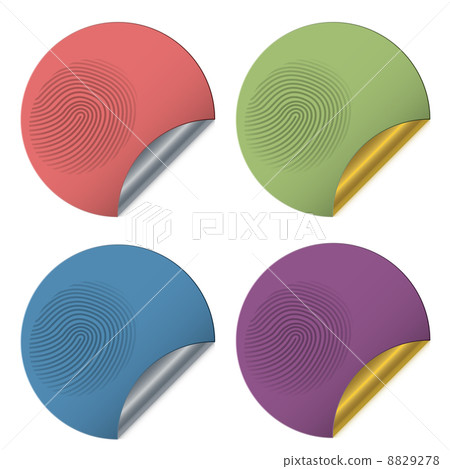 Stickers with a fingerprint - Stock Illustration [8829278] - PIXTA