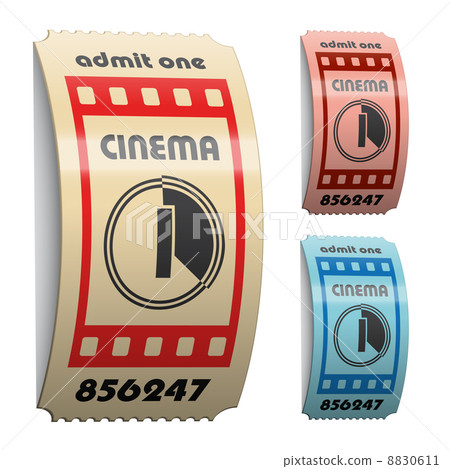 3d shiny curled cinema tickets 8830611