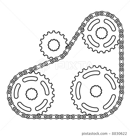industrial chain sprocket silhouette 8830622