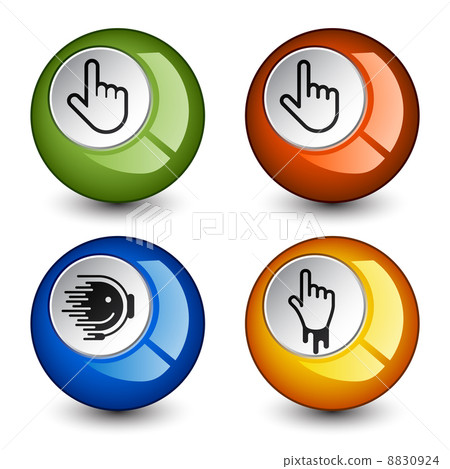 stylish round glossy buttons - Stock Illustration [8830924] - PIXTA