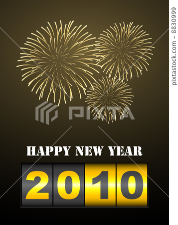 fireworks with new year counter 8830999