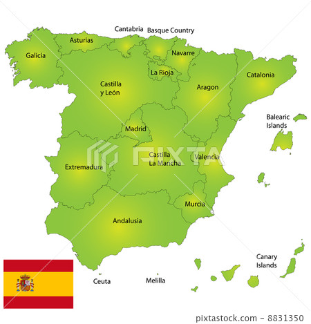 Spain map - Stock Illustration [8831350] - PIXTA