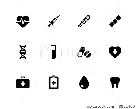 Medical icons on white background. 8831460
