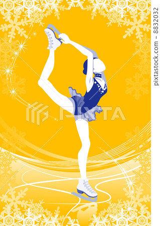 Figure skating / yellow background 8832032