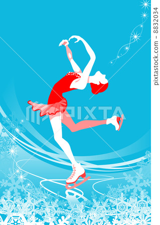 花樣滑冰/藍色背景 8832034