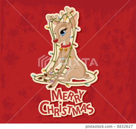 Christmas Reindeer Tangled in Garland 8832627
