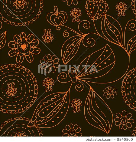 Graphic dark seamless floral pattern 8840860