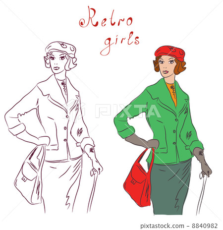 Vintage fashion model Vintage fashion model 8840982