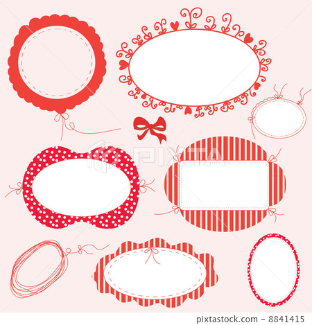 Romantic greeting frames set - Stock Illustration [8841415] - PIXTA