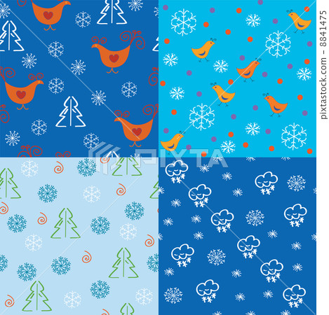 Seamless holidays pattern set - Stock Illustration [8841475] - PIXTA
